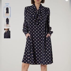 LK Bennett - Evia Polka Dot Long Sleeve Dress - 8